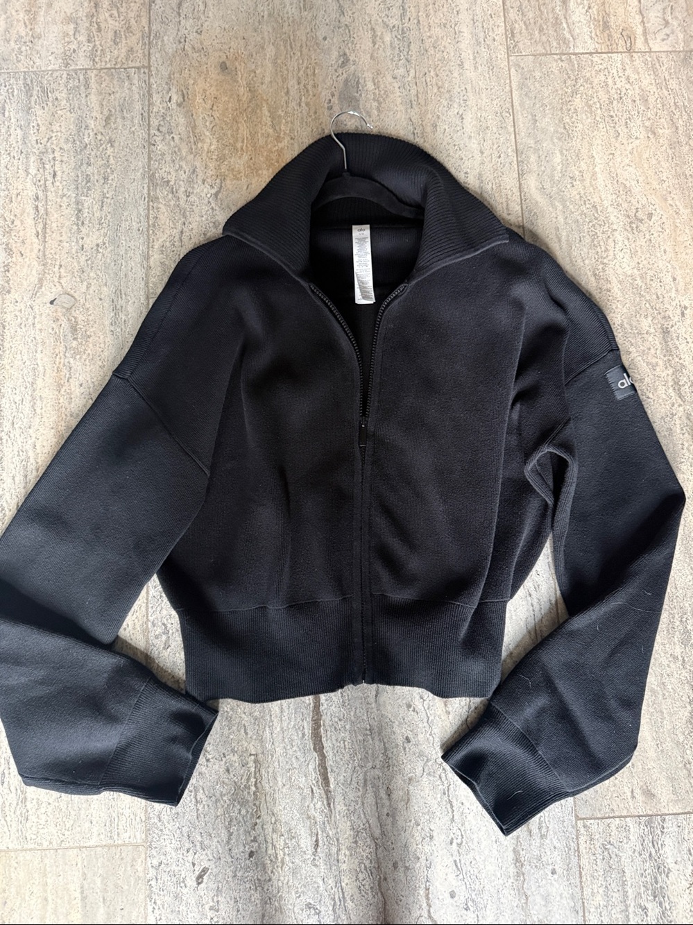 ALO Yoga Scholar Women's Black Full Zip-Up Jacket